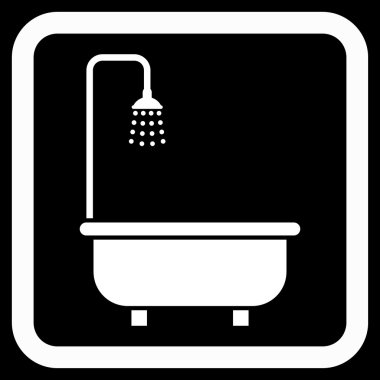 Duş banyo düz vektör simgesi