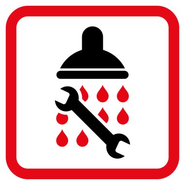 Duş sıhhi tesisat düz vektör simgesi