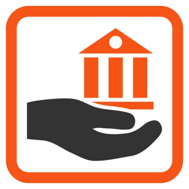 Banka hizmet düz vektör simgesi