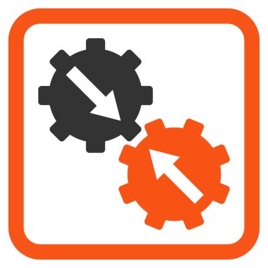 Dişli Tümleştirme düz vektör simgesi