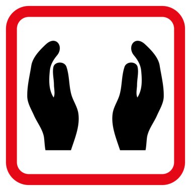 Bakım el düz vektör simgesi