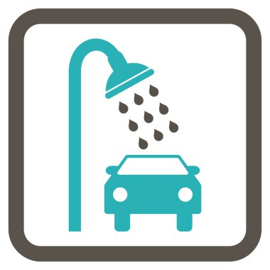 Araba duş düz vektör simgesi