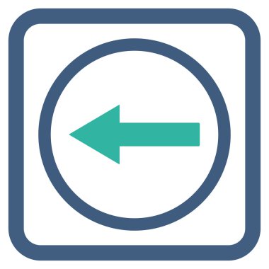 Sol yönlü ok düz vektör simgesi