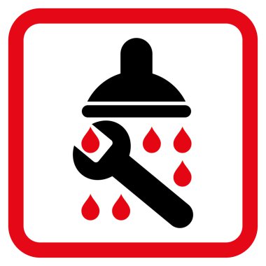 Duş sıhhi tesisat düz vektör simgesi