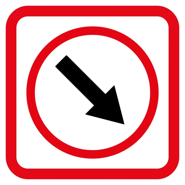Icona vettoriale piatta a freccia arrotondata in basso a destra — Vettoriale Stock