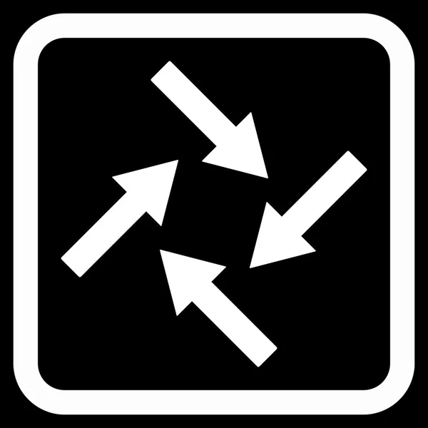 Flèches centripètes Icône vectorielle plate — Image vectorielle
