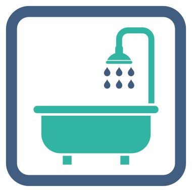 Duş banyo düz vektör simgesi