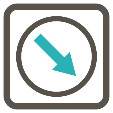 Aşağı doğru yuvarlak ok düz vektör simgesi