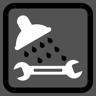 Duş sıhhi tesisat düz vektör simgesi