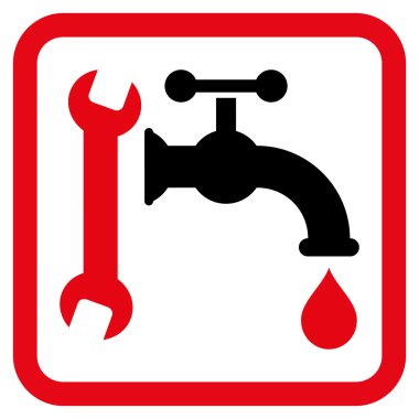 Sıhhi tesisat düz vektör simgesi