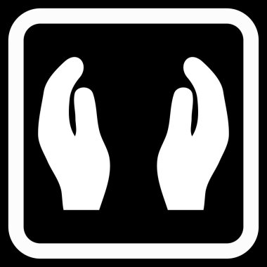 Bakım el düz vektör simgesi