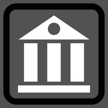Banka Binası düz vektör simgesi
