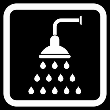 Duş düz vektör simgesi