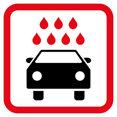 Araba duş düz vektör simgesi