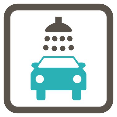 Araba duş düz vektör simgesi