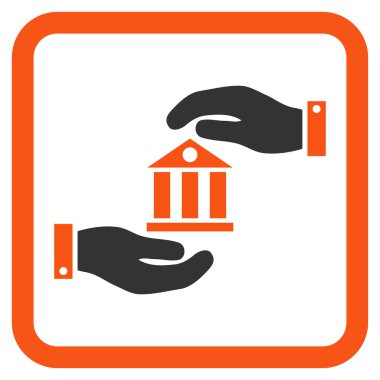 Banka hizmet düz vektör simgesi