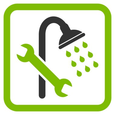 Duş sıhhi tesisat düz vektör simgesi