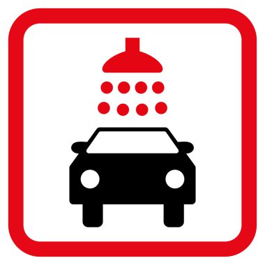 Araba duş düz vektör simgesi