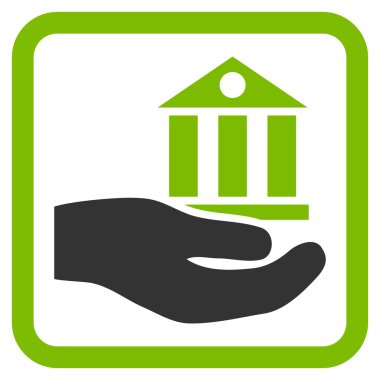 Banka hizmet düz vektör simgesi