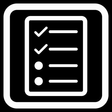 Denetim listesi sayfa düz vektör simgesi