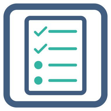 Denetim listesi sayfa düz vektör simgesi