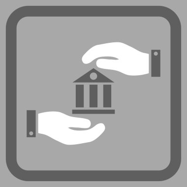 Banka hizmet düz vektör simgesi