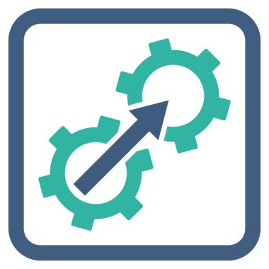 Dişli Tümleştirme düz vektör simgesi