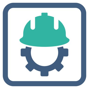 Geliştirme kask düz vektör simgesi