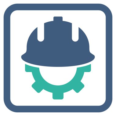 Geliştirme kask düz vektör simgesi