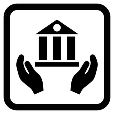 Banka hizmet düz vektör simgesi