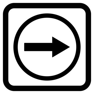 Sağ yuvarlak ok düz vektör simgesi