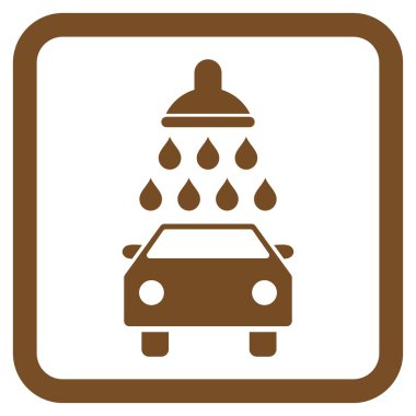 Araba duş düz vektör simgesi