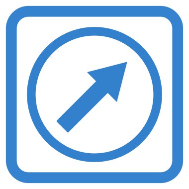 Yukarı sağ yuvarlak ok düz vektör simgesi