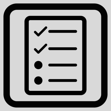 Denetim listesi sayfa düz vektör simgesi