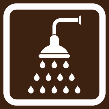 Duş düz vektör simgesi