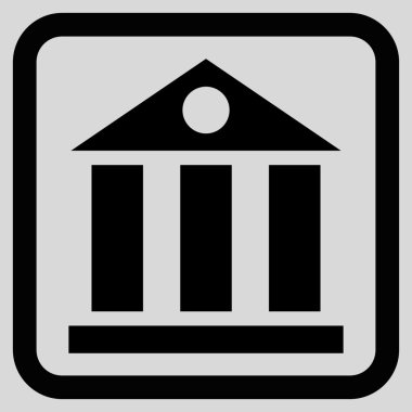 Banka Binası düz vektör simgesi