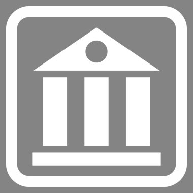 Banka Binası düz vektör simgesi