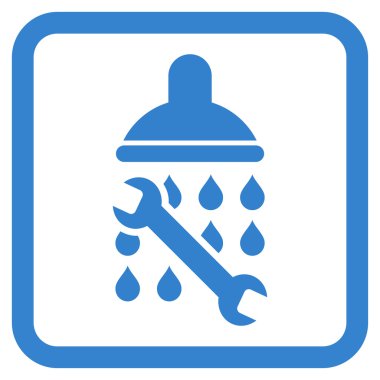 Duş sıhhi tesisat düz vektör simgesi