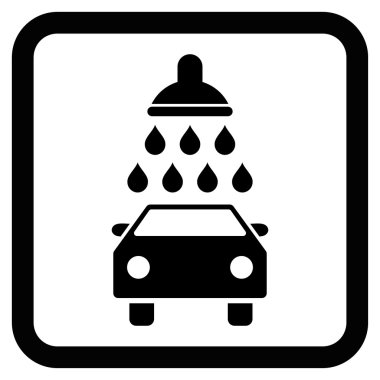 Araba duş düz vektör simgesi