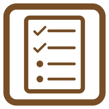 Denetim listesi sayfa düz vektör simgesi