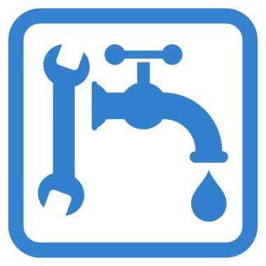 Sıhhi tesisat düz vektör simgesi