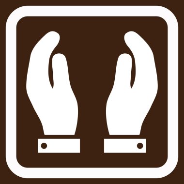 Bakım el düz vektör simgesi