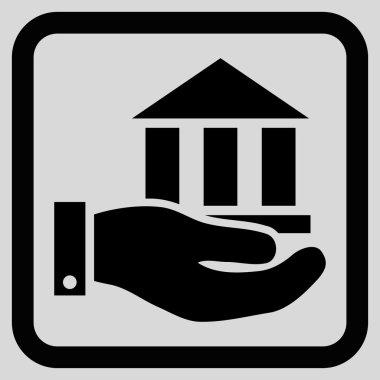 Banka hizmet düz vektör simgesi