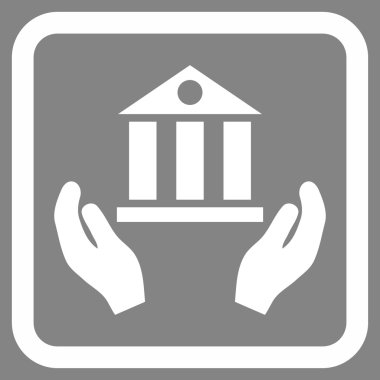 Banka hizmet düz vektör simgesi