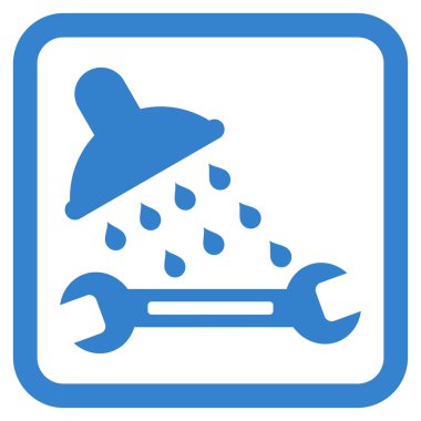 Duş sıhhi tesisat düz vektör simgesi