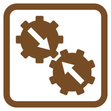 Dişli Tümleştirme düz vektör simgesi