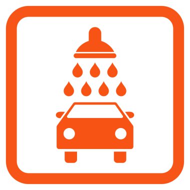 Araba duş düz vektör simgesi