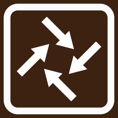 Merkezcil oklar düz vektör simgesi