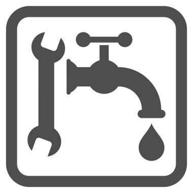 Sıhhi tesisat düz vektör simgesi