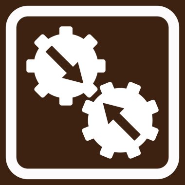 Dişli Tümleştirme düz vektör simgesi